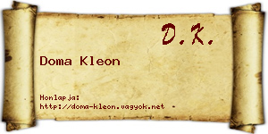 Doma Kleon névjegykártya